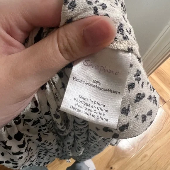 Seraphine Ava Maternity Wrap Dress White Black Polka Dot Dalmatian Print Size 2 - Picture 8 of 9